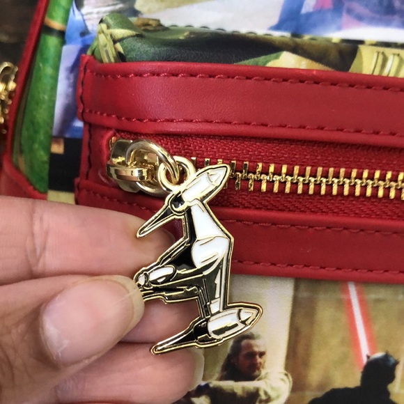 Loungefly star war scenes series phantom menace mini back pack burgundy NWT - Picture 8 of 10